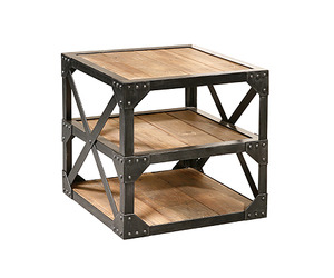 Wood and Metal End Table