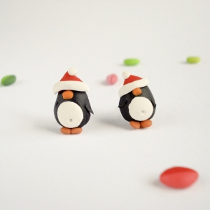 Festive penguin earrings