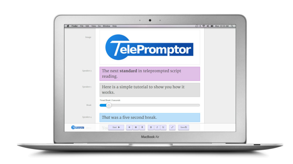 teleprompter landing