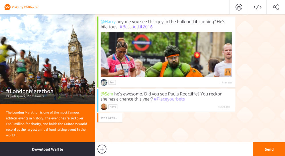 Waffle chat - Trending page