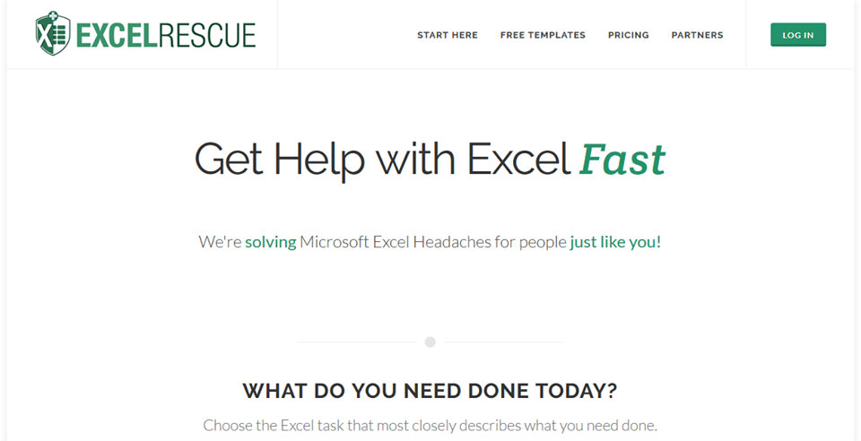 excel rescue landing