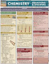 Chemistry Equations and Answers Laminated Reference Chart