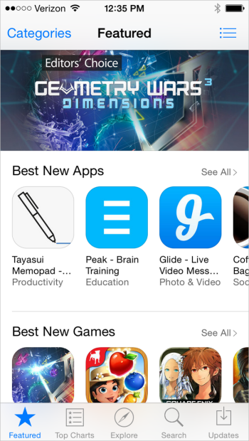 iOS App Store avoids the use of dots and instead uses cut off 
