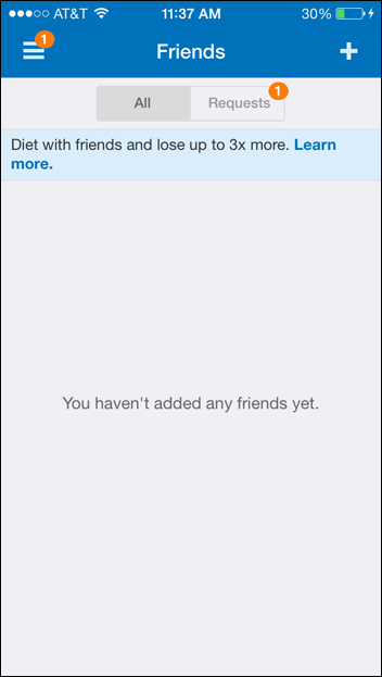 My Fitness Pal uses a Plus icon conventionally, to add a new item