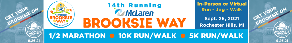 14th Annual McLaren Brooksie Way Half Marathon, 10K and 5K