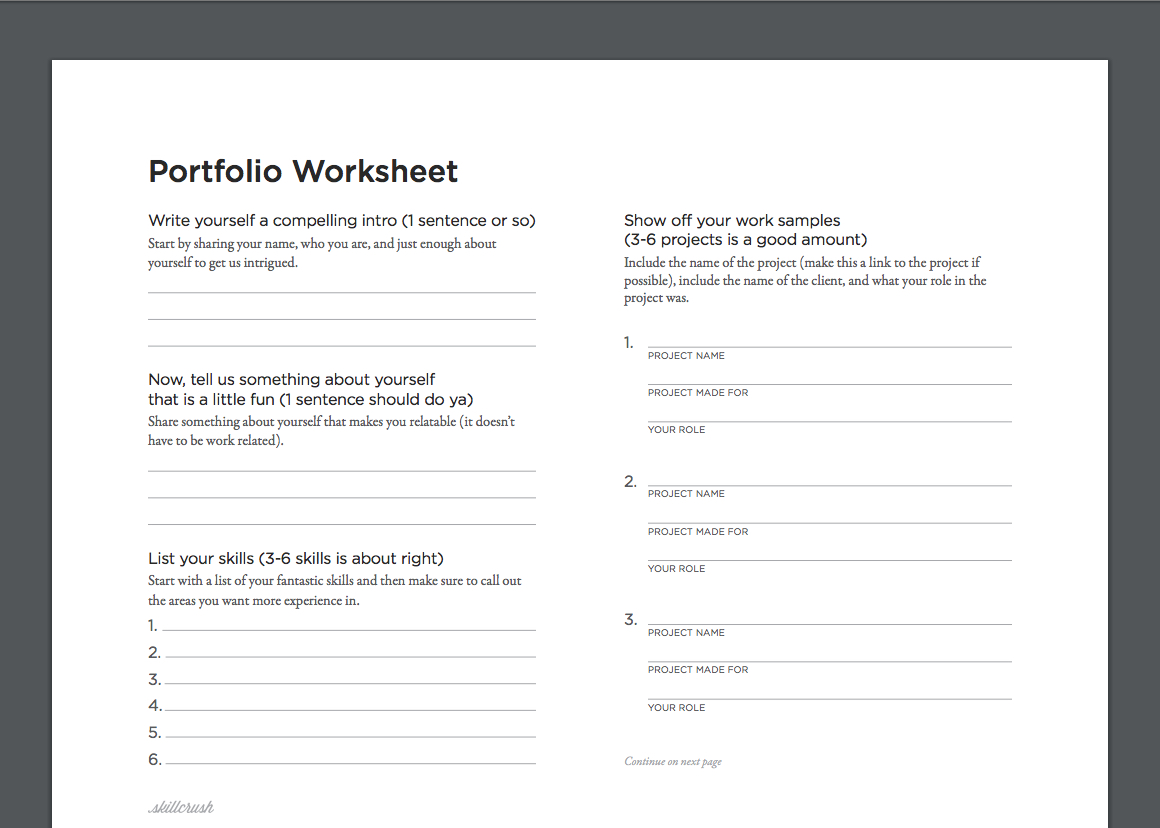 worksheet Career Worksheets take a peek behind the scenes of our skillcrush career blueprints blueprints
