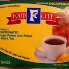 Decaf Orange Pekoe & pekoe cut black tea from Food City 