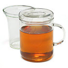 Trendglas Zyclo tea cup with lid and glass strainer from Teaware