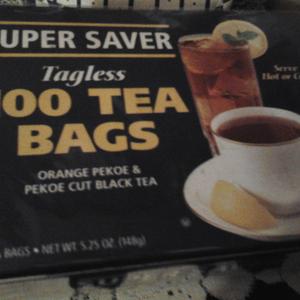 Orange Pekoe & Pekoe Cut Black Tea Super Saver Tagless 100 Tea Bags from Super Saver
