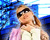 Lady after shopping in the blue city