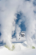 Volcano, Sulfur and snow
