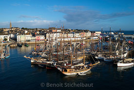 France, Finistère (29), Douarnenez, Temps Fête Festival Maritime Douarnenez 2018, Port du Rosmeur (vue aérienne)