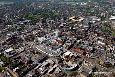aerial photograph of Wolverhampton UK