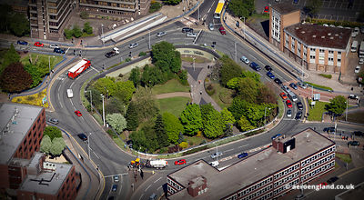 aerial photograph of Wolverhampton roundabout