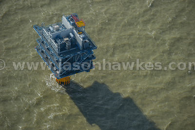 Aerial view of the London Array, Thames Estuary, United Kingdom