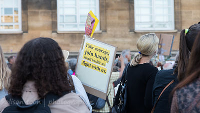 Protest in Norwich, Norfolk, UK during Donald Trump's visit