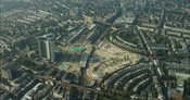 London Aerial Footage of redevelopment of Earls Court.