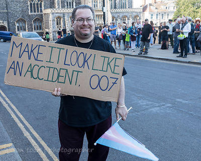 Protest in Norwich, Norfolk, UK during Donald Trump's visit
