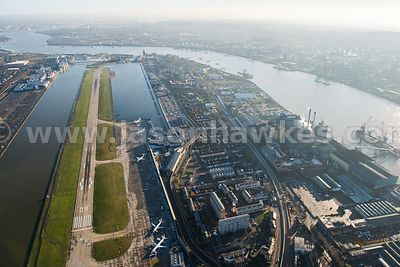 Aerial view of City Airport, London