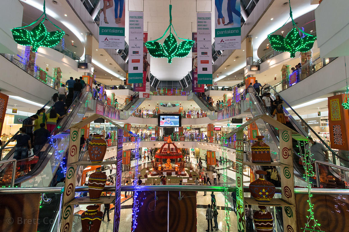 Brett Cole Photography Interior of South City Mall decorated for the