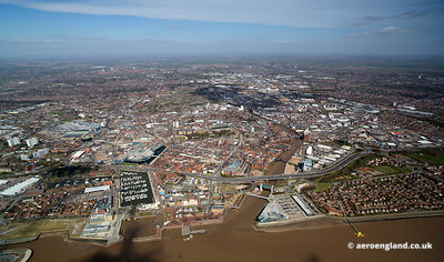 aerial photograph of Kingston upon Hull England UK
