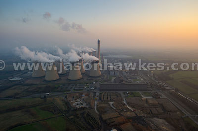 Aerial view of Drax Power Station, North Yorkshire, United Kingdom