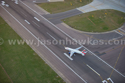 Aerial view of Heathrow Airport, London Borough of Hillingdon
