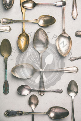 Collection of old vintage spoons