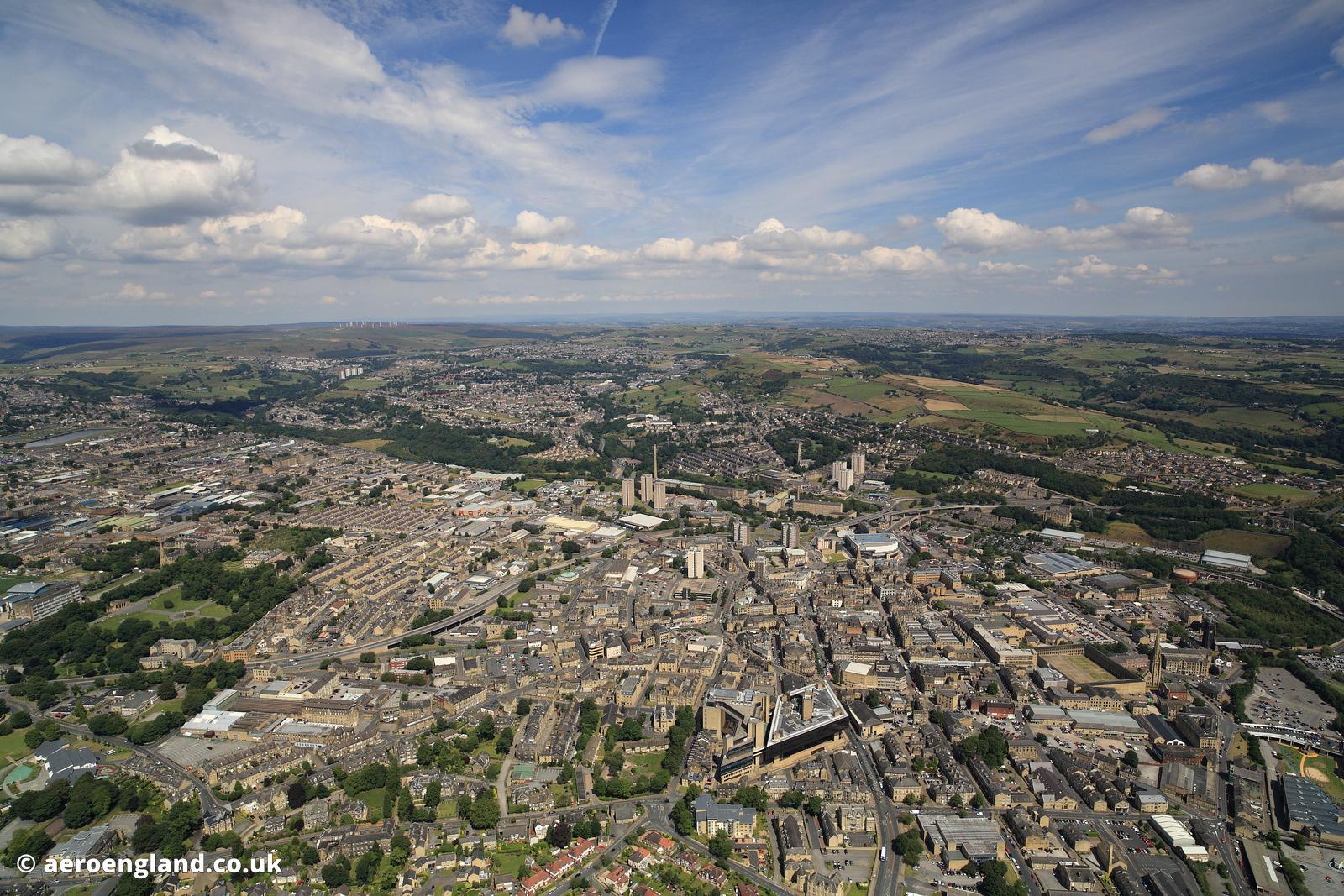 aeroengland aerial photographs of Halifax Yorkshire England UK