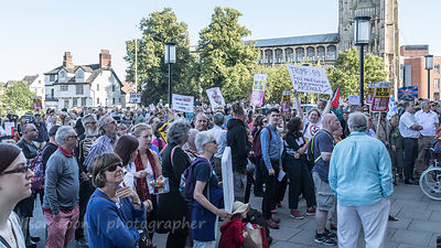 Protest in Norwich, Norfolk, UK during Donald Trump's visit