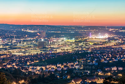 Blick nach Stuttgart-Untertürkheim u. Bad Cannstatt, Stuttgart