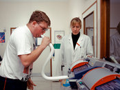Spirometer test for lung function