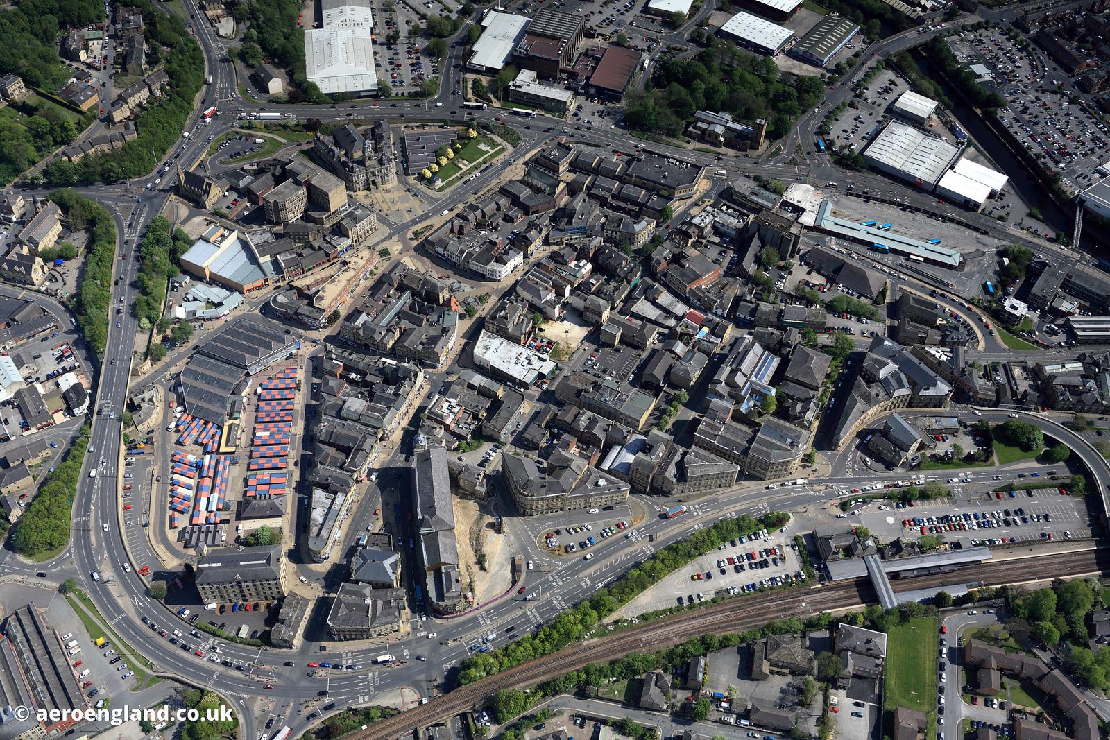 aeroengland aerial photograph of Dewsbury West Yorkshire UK