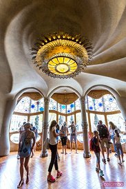 Room of the noble floor, Casa Batllo by Gaudi, Barcelona, Spain