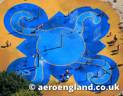 aerial photograph of Happy Mount Park Morecambe Lancashire England UK
