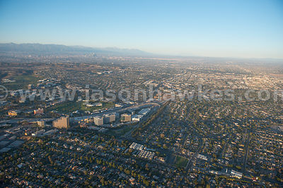Aerial view of Los Angeles, California. USA