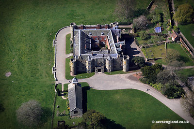 aerial photograph Croft Castle Herefordshire and the 13th Century St Micheals Church.