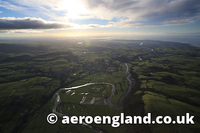 aerial photograph of the River Lune Lancashire England