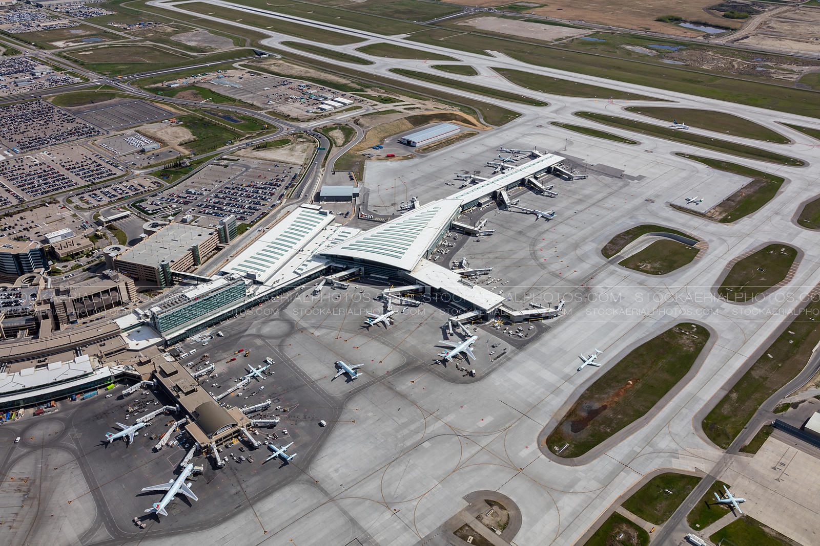 Aerial Photo International Terminal, Calgary International Airport