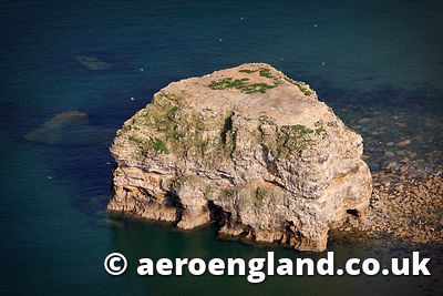 aerial photograph of Marsden Rock in Tyne & Wear UK