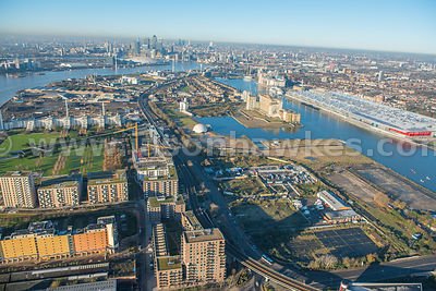 Aerial view of Silvertown, London
