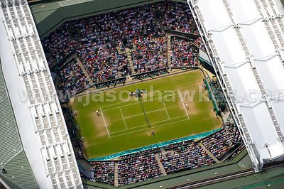 Aerial view of Centre Court at Wimbledon