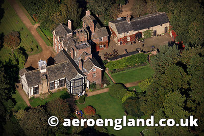 aerial photograph of Rufford Old Hall Lancashire England