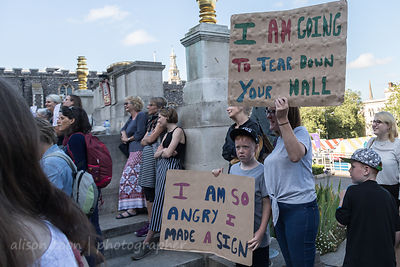 Protest in Norwich, Norfolk, UK during Donald Trump's visit