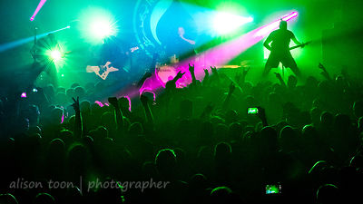 Audience and light show at sold-out Killswitch Engage show, Ace of Spades, Sacramento