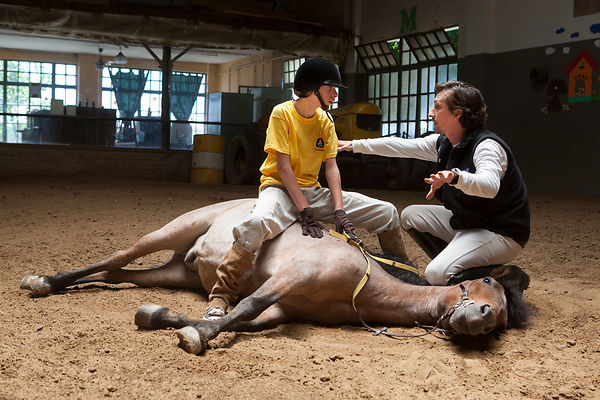 Emmanuel, 13 ans, atteint de paralysie cérébrale suit un cours d'equithérapie avec l'Asociacion Argentina de Actividades Ecuestres para Discapacitados, Buesos Aires, Argentine / Emmanuel, 13, with cerebral palsy, is taking an adjunct course with the Asociacion Argentina from Actividades Ecuestres para Discapacitados, Buesos Aires, Argentina
