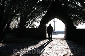 Paul Kivlehan, Seminarian for the Diocese of Achonry,  from Tubbercurry, Co. Sligo taking a walk at Maynooth College grave yard..08.01.09..Pic. Maura Hickey/086 8541130.