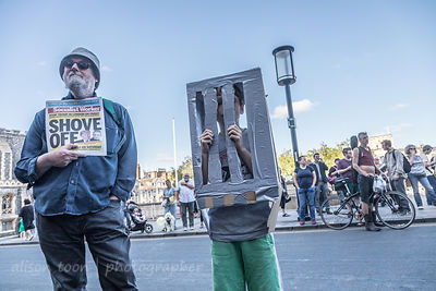 Protest in Norwich, Norfolk, UK during Donald Trump's visit