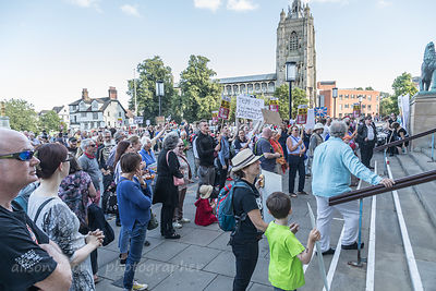 Protest in Norwich, Norfolk, UK during Donald Trump's visit
