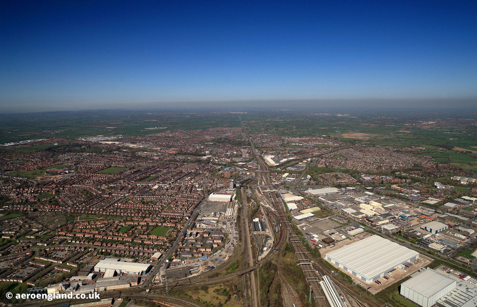 aeroengland aerial photograph of Crewe Cheshire England UK